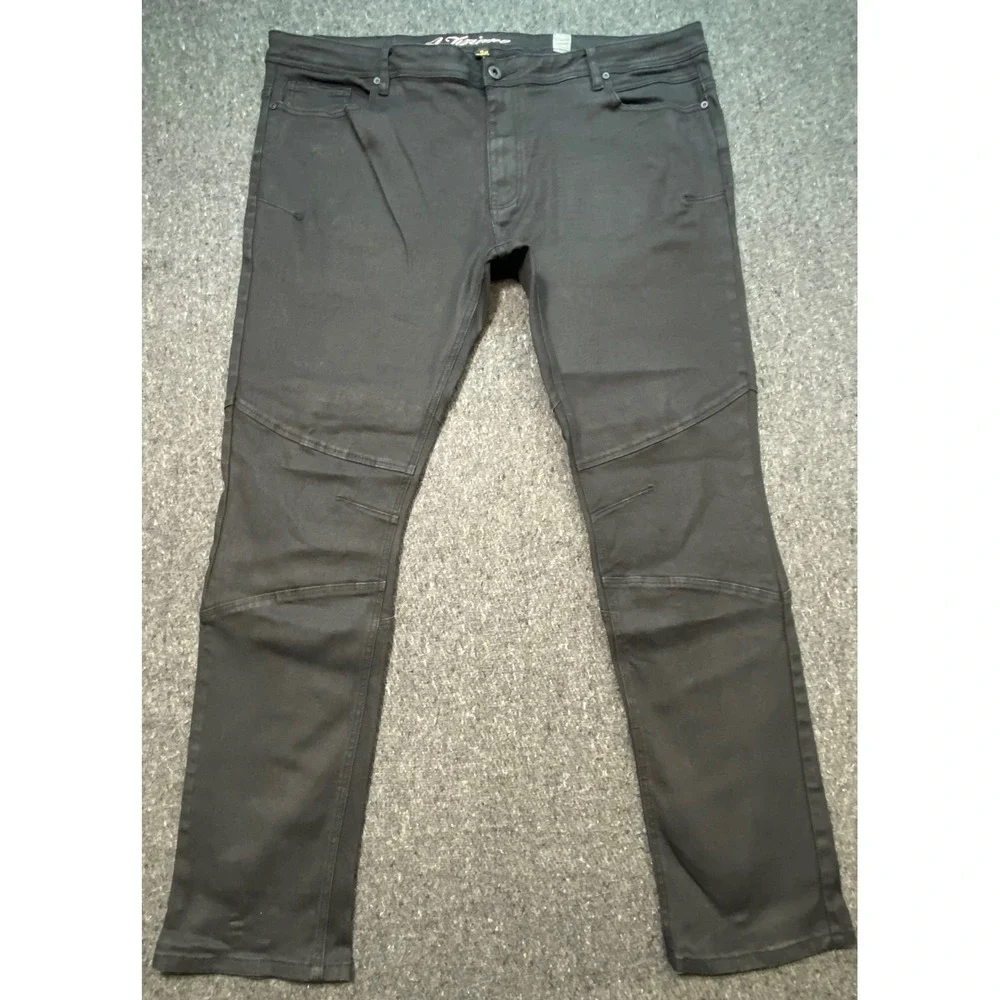 A Tiziano Moto Pants 46 Mens Black Biker Articulated Knee Streetwear Twill 4910